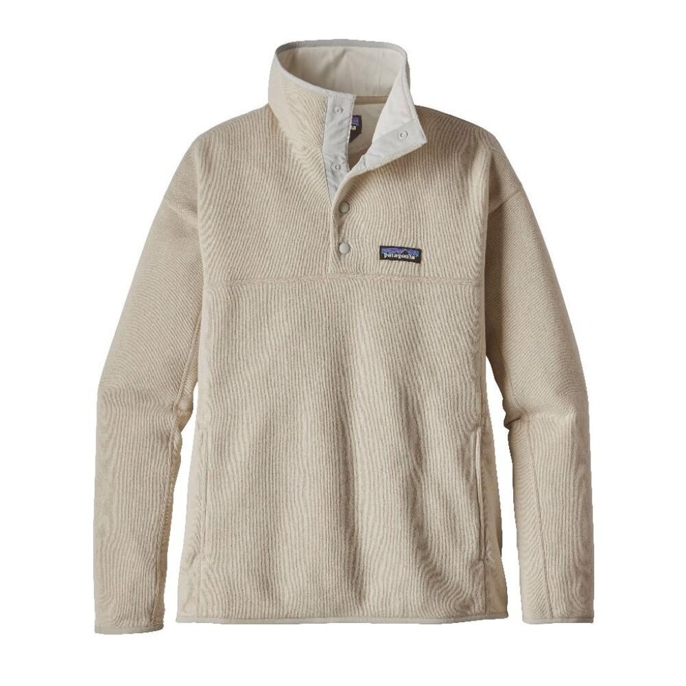 Patagonia W's Large Better Sweater Marsupial Pullover- Cream Fleece Hiking Layer